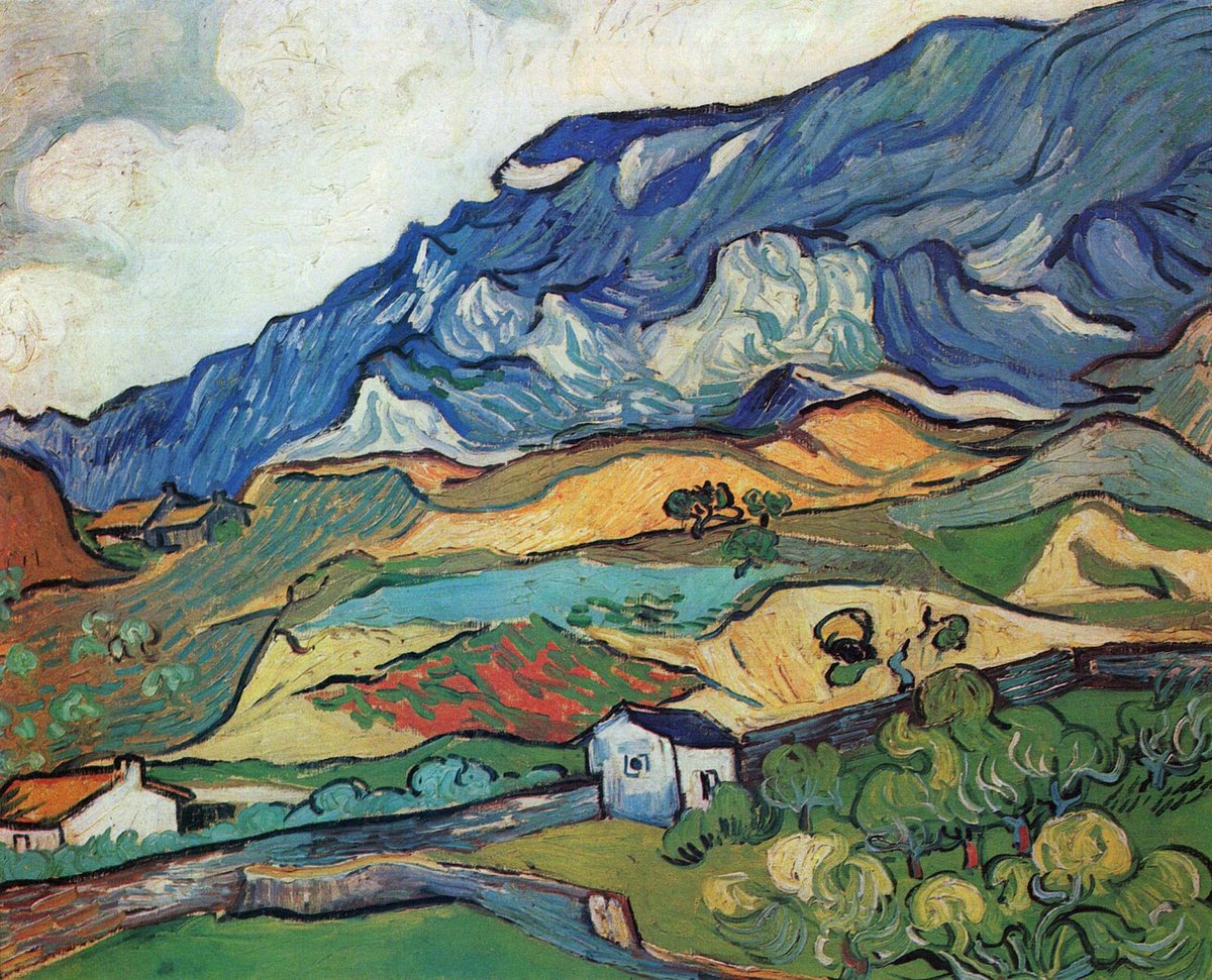 vangoghartist's tweet photo. Les Alpilles, Mountain Landscape near South-Reme, 1889 #postimpressionism #vincentvangogh https://t.co/VXfEA2H3bo https://t.co/hYZffybNzs