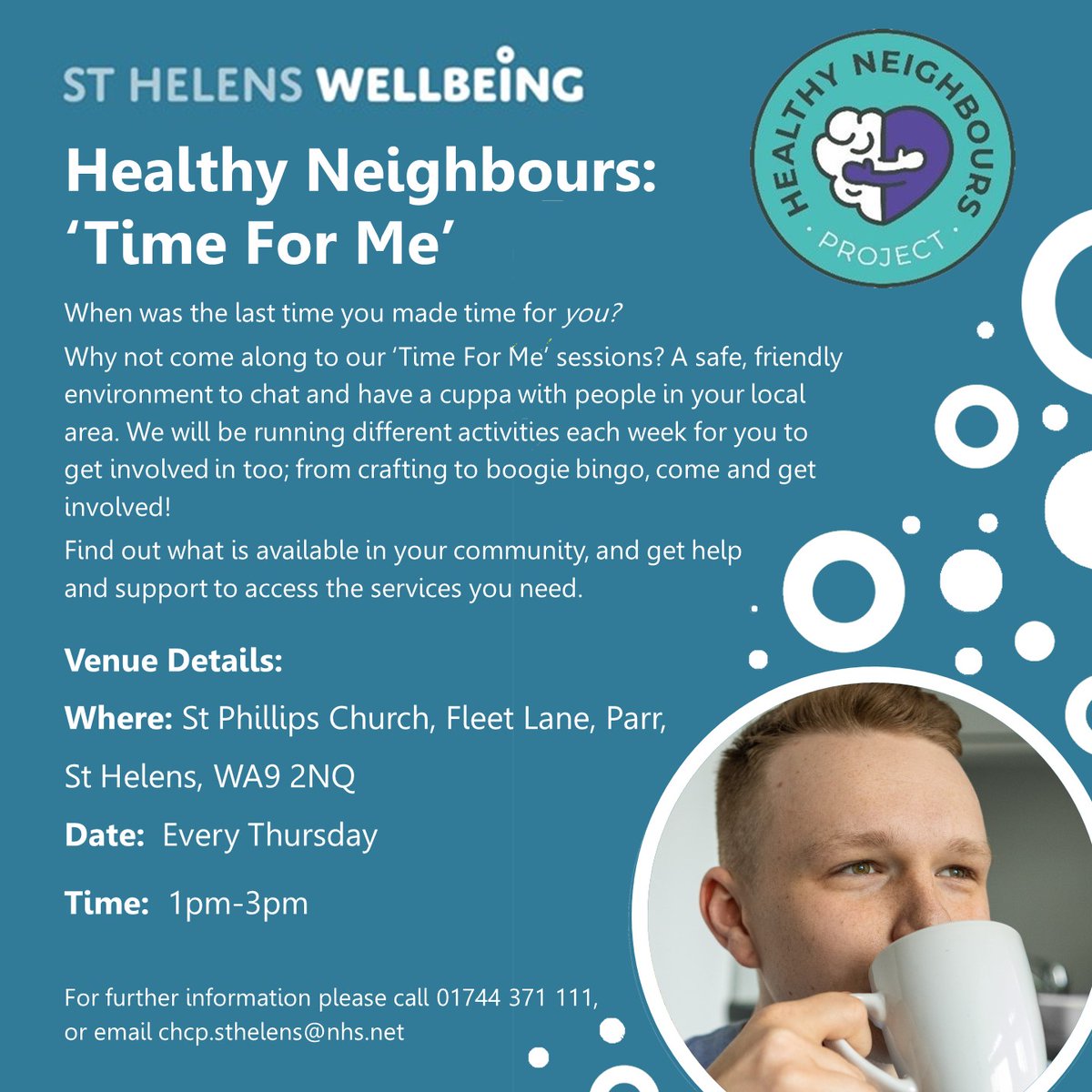 St Helens wellbeing services working in partnership with Torus Foundation are delivering free activity sessions starting on Thursday 12th Jan 2023 at St Michaels  church in  Four Acre, and St Philips church in Parr. All abilities are welcome.