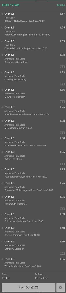 BetterBetsTips's tweet image. Here's a couple of long odds accumulators I am on for today's 3:00pm kick offs! 🤑

Sensible stakes only here!