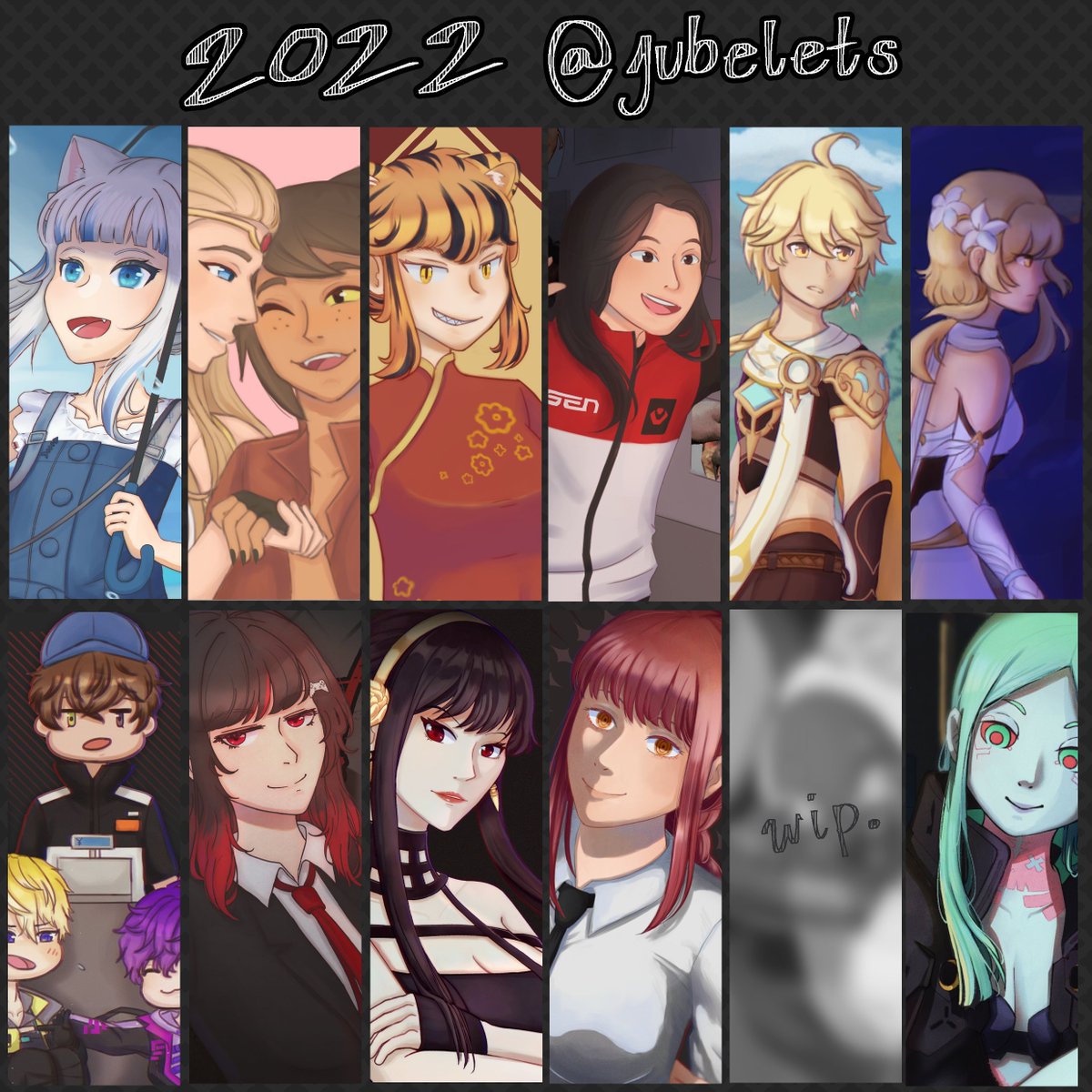 jubelet's tweet photo. thanks 2022 for being a good art year :')
will try to do better and improve my style

#artrecap2022 #artistwrapped2022 https://t.co/9YIO0cUhEI