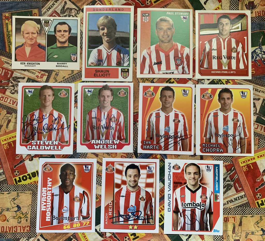 A group of players who have been at both @SunderlandAFC & @BlackpoolFC and made it onto a #SAFC footy sticker!

#Sunderland #Blackpool #Panini #Topps #GotGotNeed #BLASUN