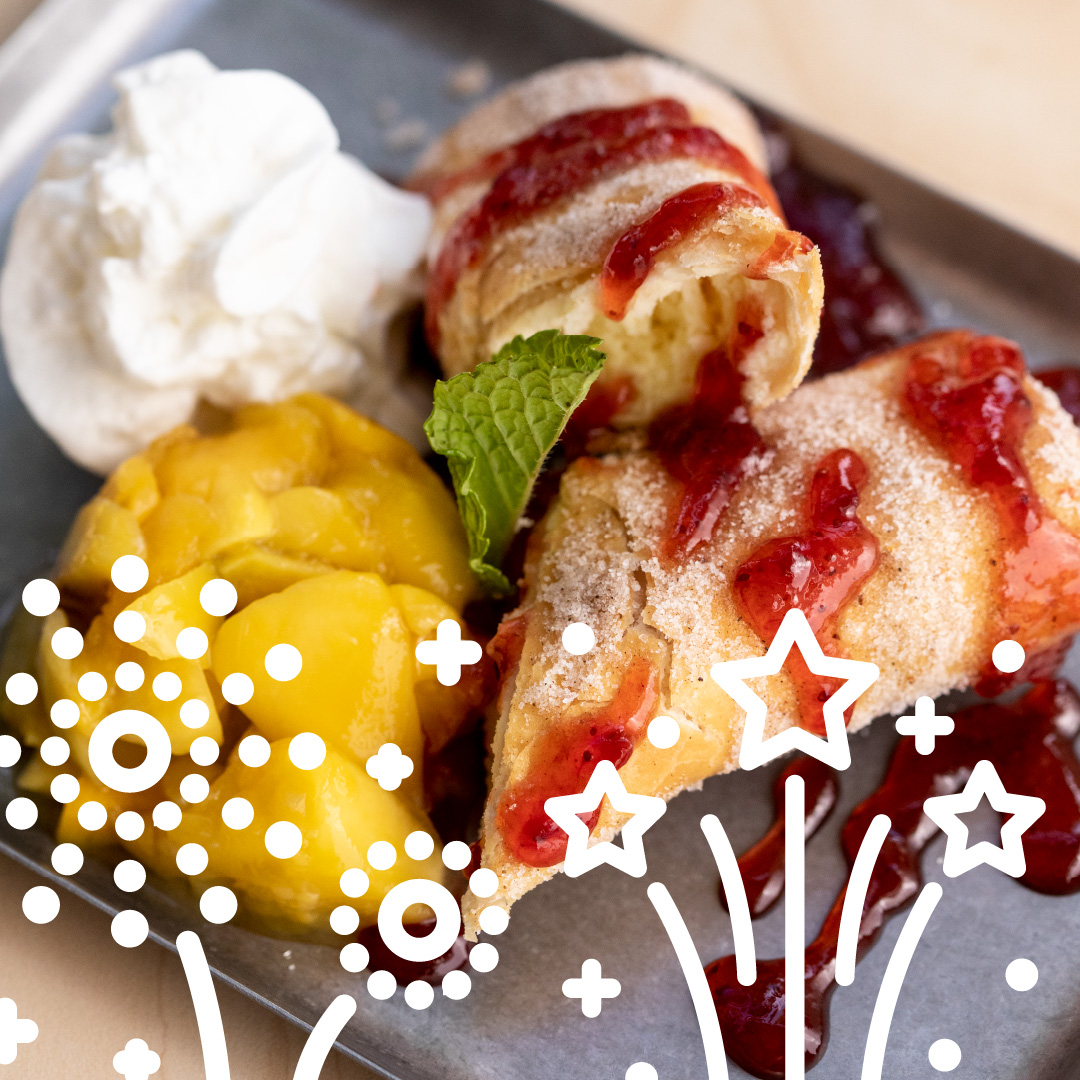 New Year's resolution = TREAT YO SELF 🍾🥂🎆​

Happy New Year from the Tin Drum Family!​

*Strawberry Mango Fried Cheesecake Roll*​

#atlfoodie #asianfusion #eatatlanta #atlantafood #atlantaeats #noods #catering #goodfood #asiankitchen #lunch #dinner #pooler #tdak