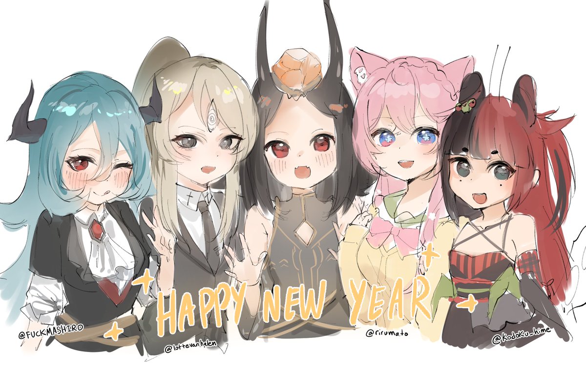 🎉Happy new year 🎉
I wanted to doodle friends and artists who inspired me  for a long time. thank you for being amazing people. let's work hard this year as well💪

There's many others but I got an exam in 2 days so no time to draw 😢anyways, thanku ❤️ 