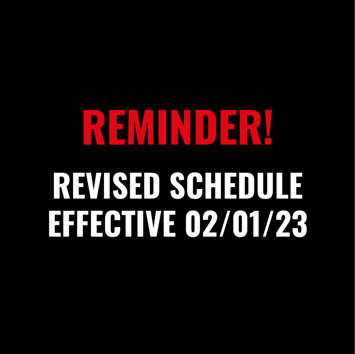 Round10_Boxing's tweet image. Dear Members,

We kindly request your attention for the revised schedule for Group Workout &amp;amp; Group Technique classes, effective from tomorrow (02/01/23). 

Thank you for your cooperation.

See you tomorrow.