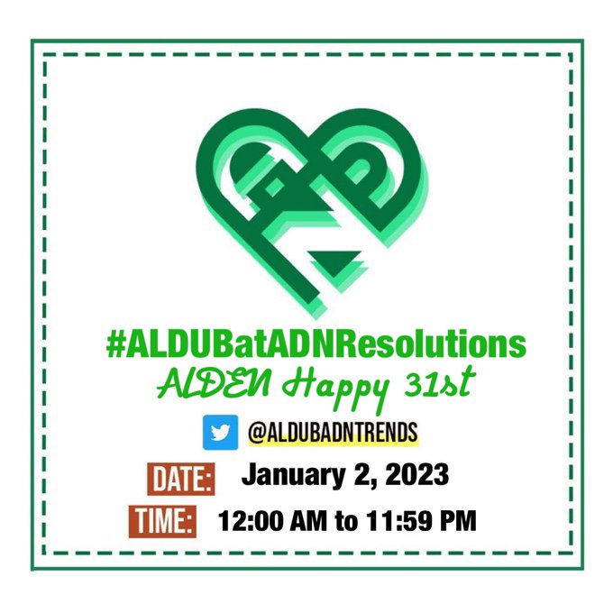 ALDUBNationTrends (@aldubadntrends) on Twitter photo Happy birthday <a href="/aldenrichards02/">Alden Richards</a>! Your ADN family loves you and is proud of you. May the good Lord bless you even more.
It's the 2nd day of 2023, #ADNFAM. Are you ready to take on 2023 with your resolutions?
#ALDUBatADNResolutions
ALDEN Happy 31st Happy birthday <a href="/aldenrichards02/">Alden Richards</a>! Your ADN family loves you and is proud of you. May the good Lord bless you even more.
It's the 2nd day of 2023, #ADNFAM. Are you ready to take on 2023 with your resolutions?
#ALDUBatADNResolutions
ALDEN Happy 31st