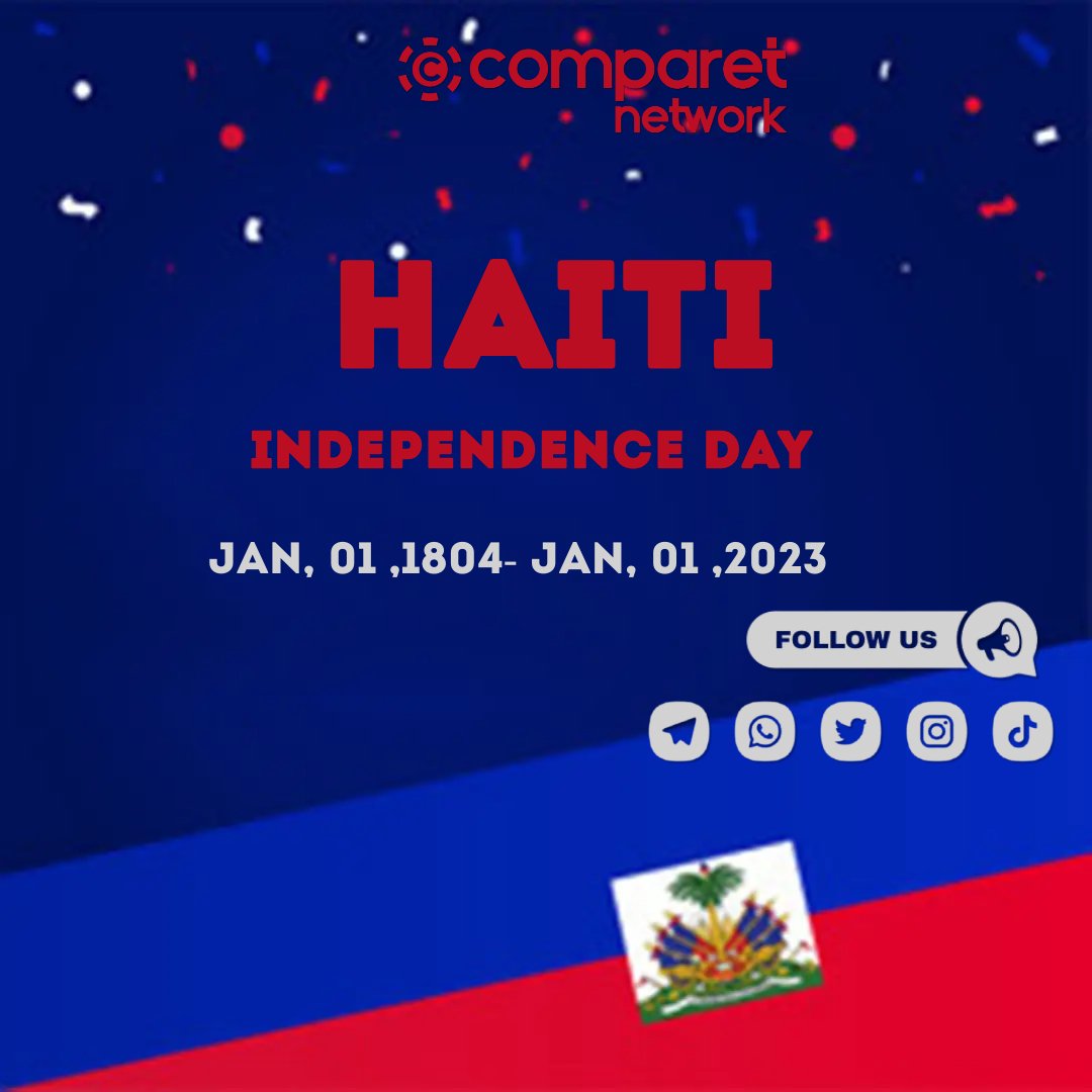 Comparetnetwork's tweet photo. Pour la grandeur de nos héros et le bonheur de notre chère patrie, nous devons construire une société haïtienne unie.
Bonne fête de l'indépendance et Joyeux nouvel an! https://t.co/cyor8cf0MN