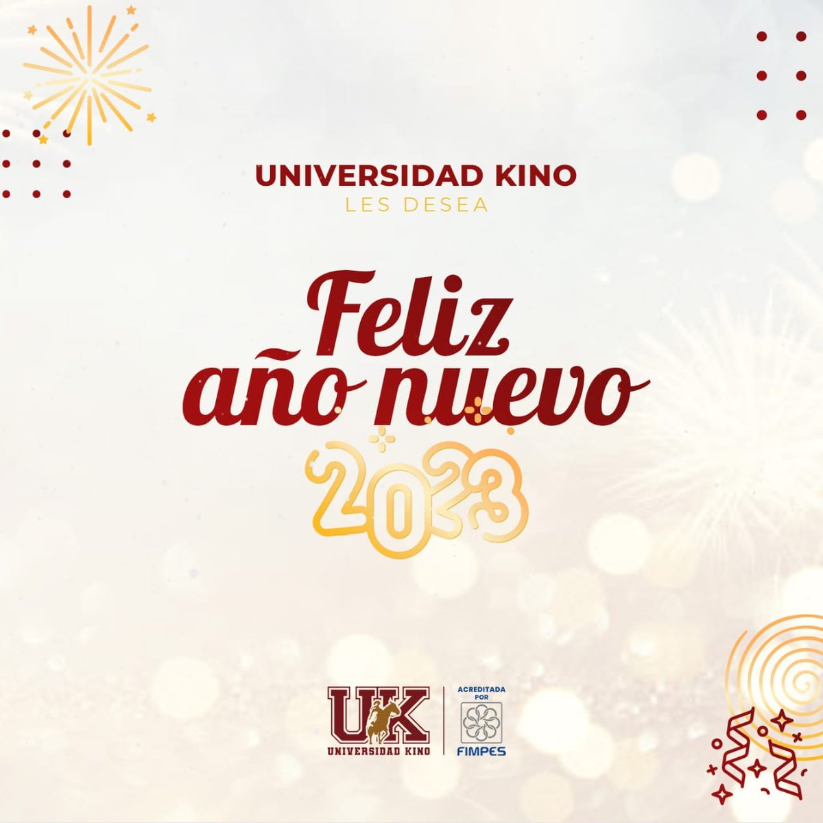 "¡2023 allá vamos! Deseando a todos un muy Feliz Año Nuevo desde Universidad Kino 🎉🥳
Le deseamos un nuevo año lleno de alegría, éxito y prosperidad. ¡Hagamos del 2023 el mejor año!✨
.
.
.
#FelizAñoNuevo2023 #UniversidadKino #happynewyear2023 #AñoNuevo #2023 #SoloLosMejores