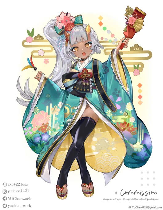 あけおめ#kukiart #惡貓計畫 #百目鬼九姫 
