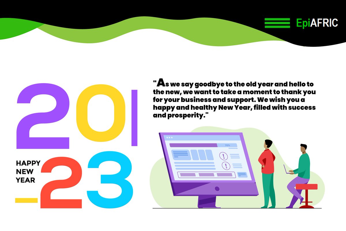 2️⃣0️⃣2️⃣3️⃣ already looks amazing! #HappyNewYear to ALL.

At EpiAFRIC LTD, we understand the value of quality research in improving service delivery. Let's partner with you to deliver your projects in 2023. See our track record: bit.ly/3AykhDK

Contact us: info@epiafric.com