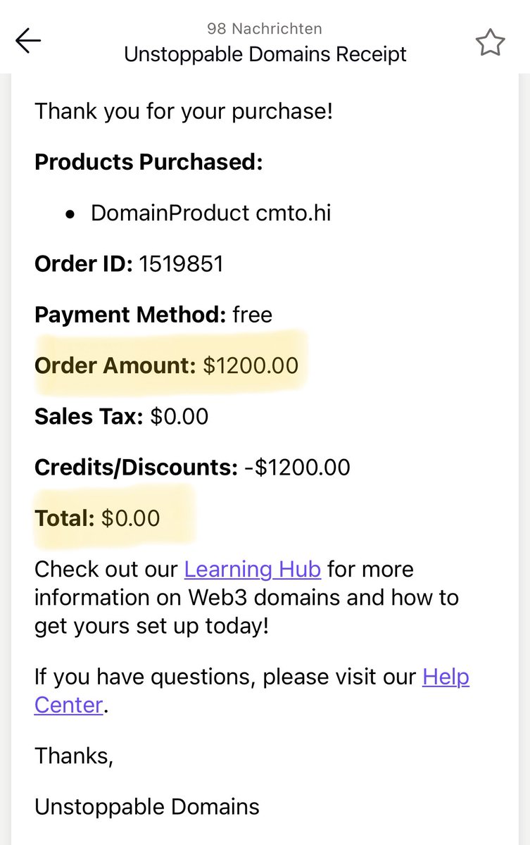 CaptainBitcoin_'s tweet photo. Happy NY #UDfam 💙

After some delays with KYC verification I was able to mint a free .hi @unstoppableweb #NFT domain 🔥

As CaptainBitcoin.hi was unavailable, I chose cmto.hi

Thanks for a free Unstoppable Domain worth $1200 !!!

Do you know what CMTO stands for?

@sandy_carter https://t.co/9qLIqHpCYi