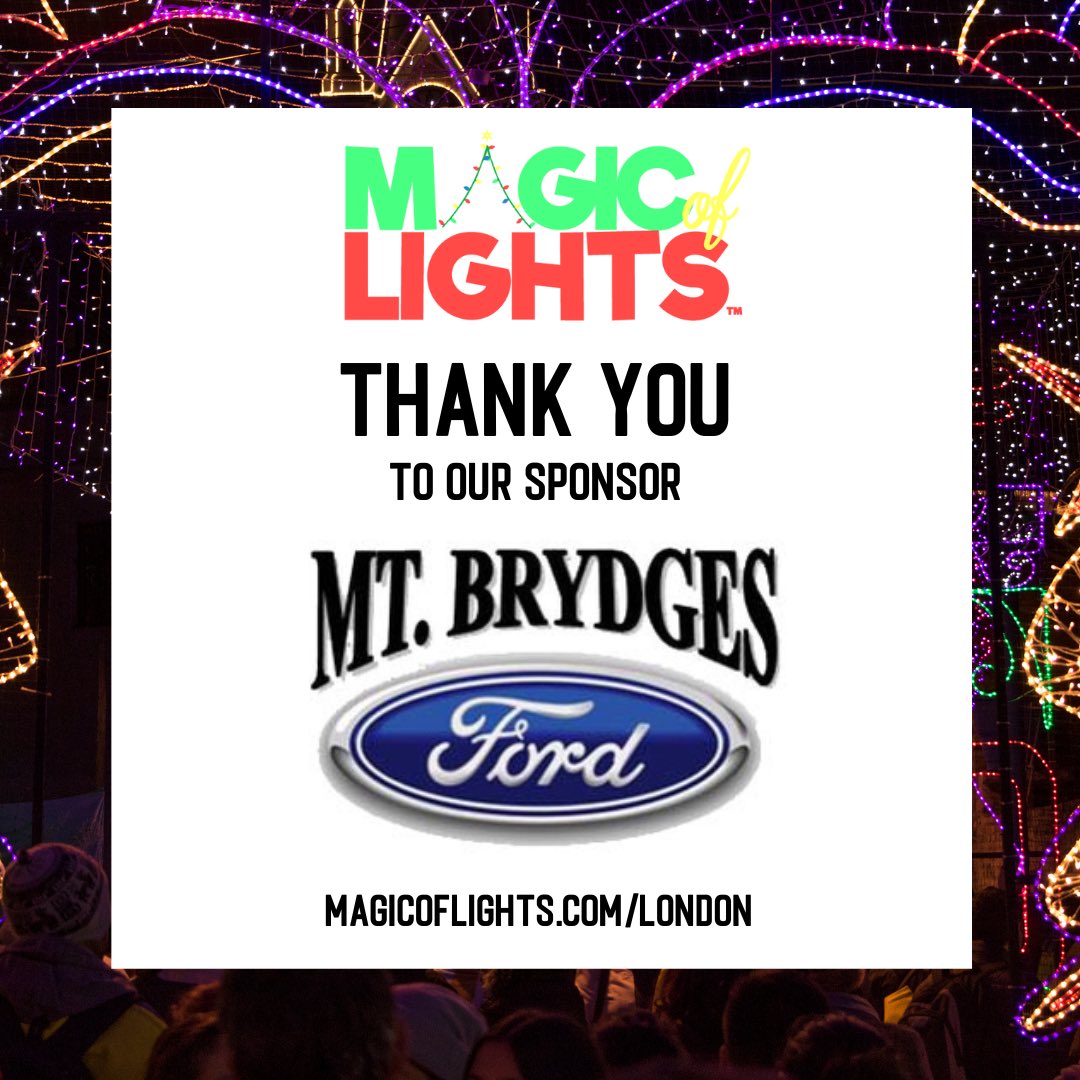 Mt. Brydges Ford is dedicated to understanding the automotive needs of customers, while offering automotive products &amp; services to the people of LdnOnt&amp;Middlesex
Keep an eye out for Santa's reindeer pulling a Mt. Brydges Ford Mustang at the show!
Thank you for your sponsorship 🤩