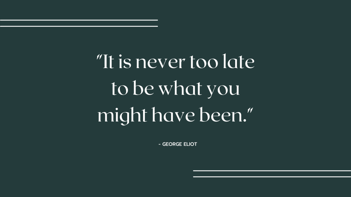 CODStudentLife's tweet photo. Think like George Eliot this year. Happy New Year! 🎉 #collegeofdupage #codstudentlife https://t.co/L9VR6howJC