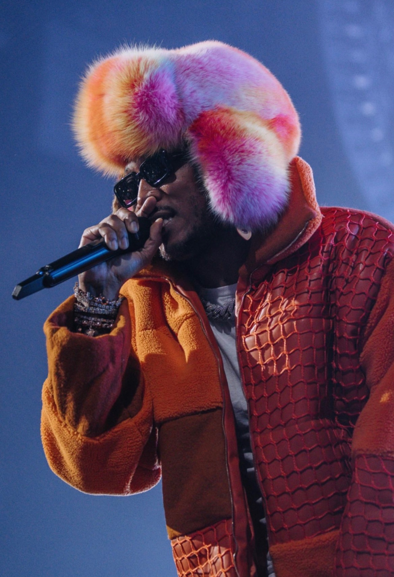 HypeNeverDies on X: FUTURE Performing At The Barclays Center Rocking LOUIS  VUITTON Fur Hat And WHO DECIDES WAR Jacket And Pants 👀   / X