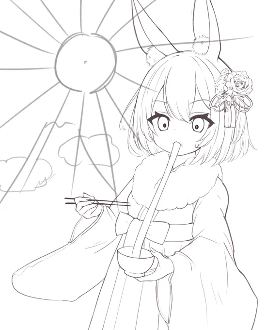 線画っぽいのやっとできたよ!!✍️✍️ 