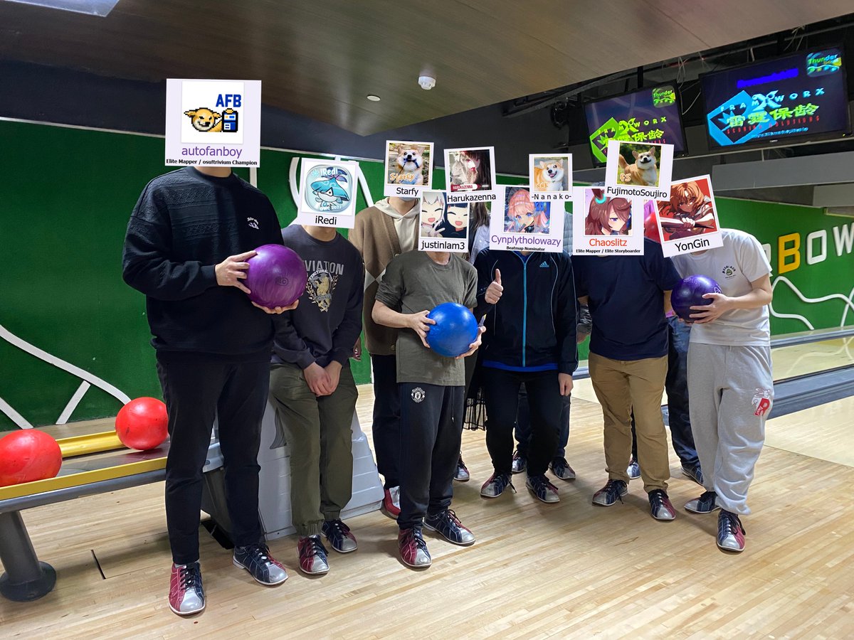 20230101 osu! Hong Kong, bowling after dinner