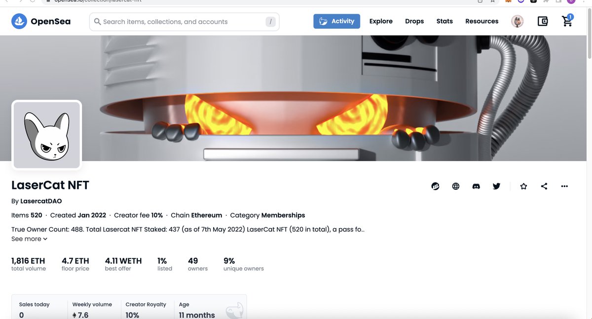 1/ 翻了下我自己的推特和lasercat交流群，发现今年参与了好多好多项目，真是哭过也笑过，跌宕起伏的一年，最终还是要握着归零图片坚强前进。
本来想把1-12月好点的项目都总结一下，但是发现真的太多了，写不过来太长了，所以简单总结一下猫群2021年大事件，回顾一下！