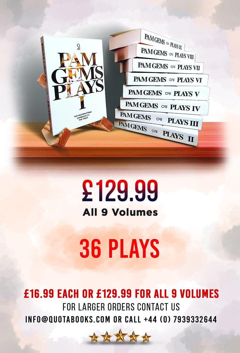 #PamGemsPlays pre-order now. From Quotabooks.com  #Theatre #stage #plays #authors #books #womenauthors #westend #broadway #literature #women #pamgems #arts