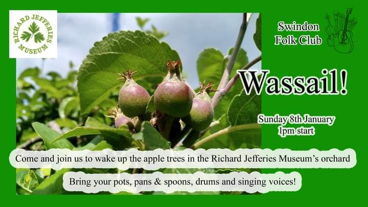 It's almost #wassailing time! Come and join us at <a href="/RJ_MUSEUM/">The Richard Jefferies Museum</a> on Sunday 8th January, 1pm to make some noise and wake up the apple trees!
Free event and family friendly. Dress warmly for being outside.
#wassail