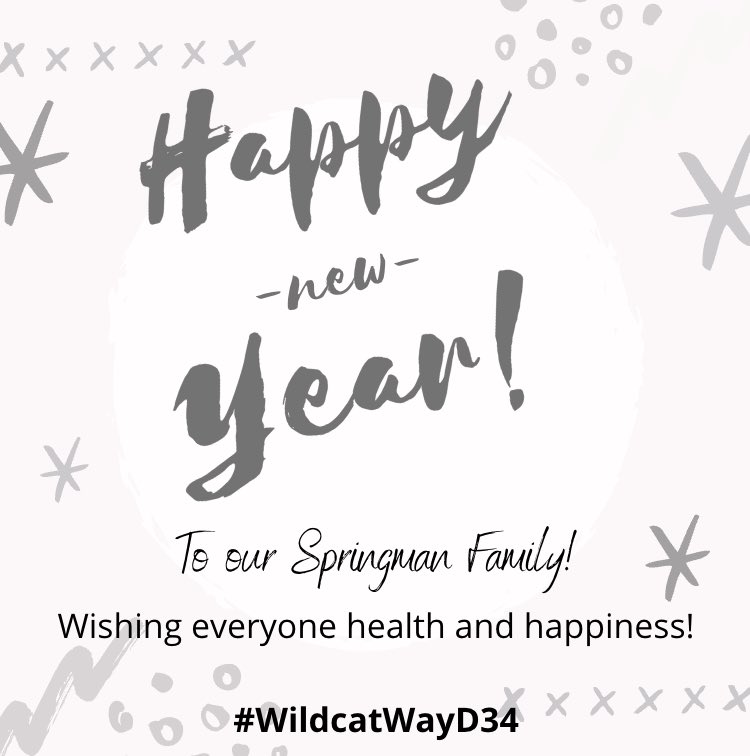 Happy 2023! We can’t wait to see everyone back on Tuesday, January 3rd! #WildcatWayD34 #WeAreD34