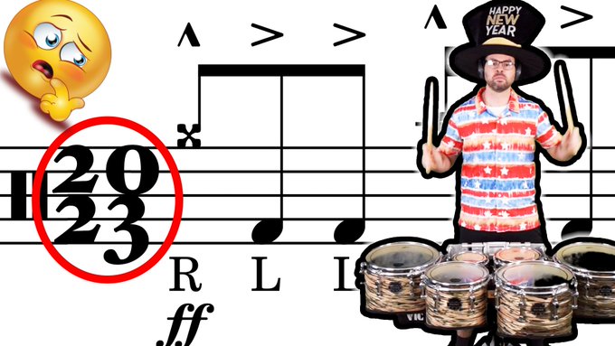I wrote a drum cadence with a 20/23 time signature! Check it out here: https://t.co/ZTEhbwyk57  #emcproductions<a href="/tag/drums"class="tags"><span>#drums</span></a><a href="/tag/drummer"class="tags"><span>#drummer</span></a><a href="/tag/snare"class="tags"><span>#snare</span></a><a href="/tag/drumlife"class="tags"><span>#drumlife</span></a><a href="/tag/drumming"class="tags"><span>#drumming</span></a><a href="/tag/marchingband"class="tags"><span>#marchingband</span></a>