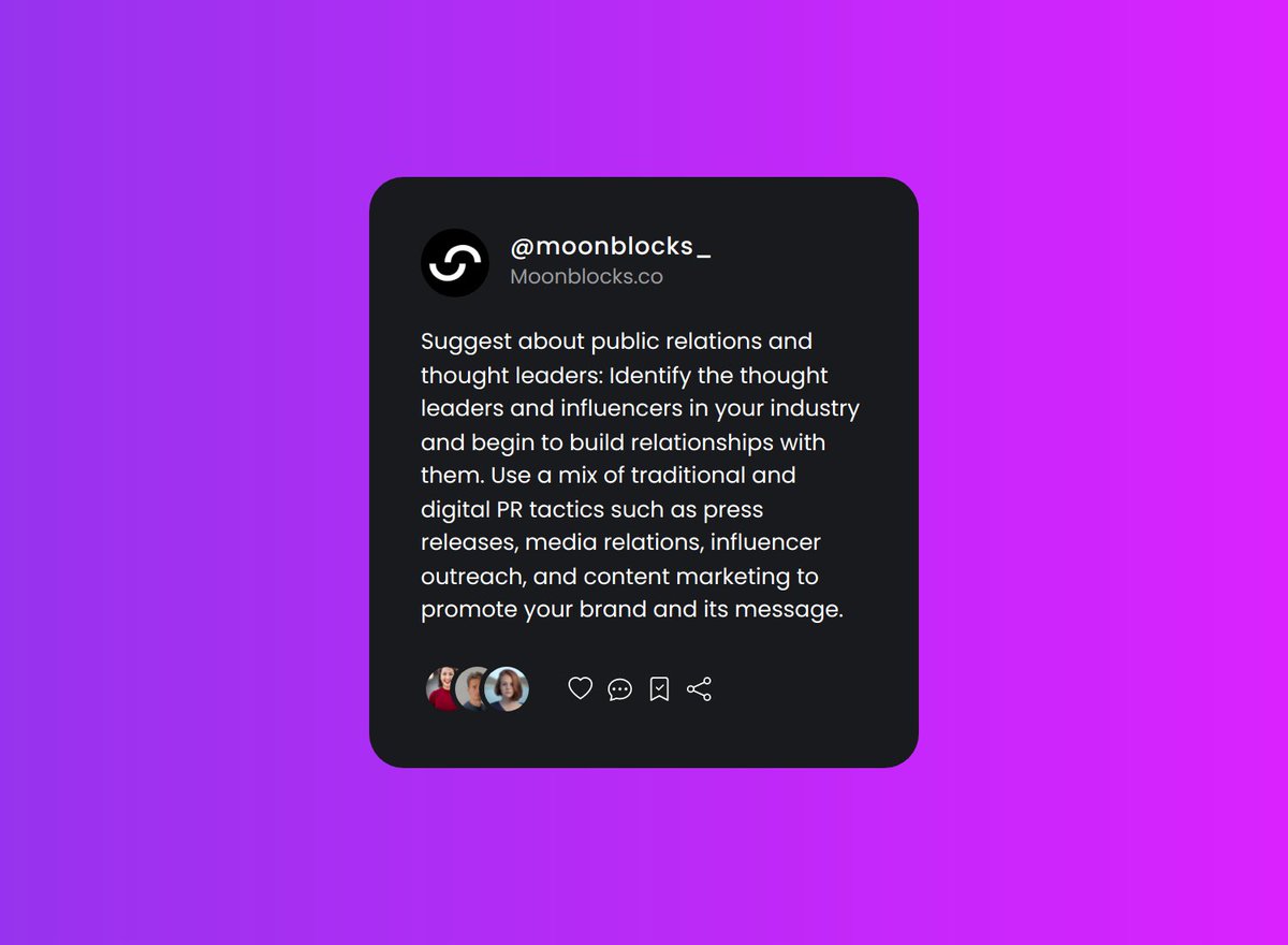 moonblocks_'s tweet image. 💡 #PRTip #ThoughtLeaders #InfluencerOutreach 📢 “The art of PR is knowing how to tell the story and make it interesting.” - Gini Dietrich