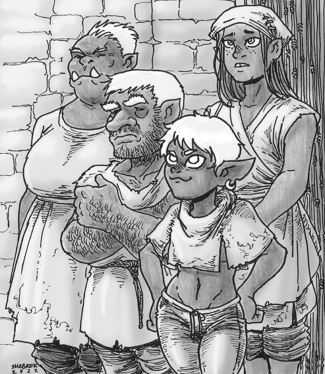 shabazik's tweet image. "Look, let's manage your expectations there. There aren't such a thing as half-drows."

"We have to respectfully disagree"

"I mean, from a cultural standpoint."

#drawing done back for #drowcember 2022, the prompt was half #drow. You may guess what other halfs are there : U