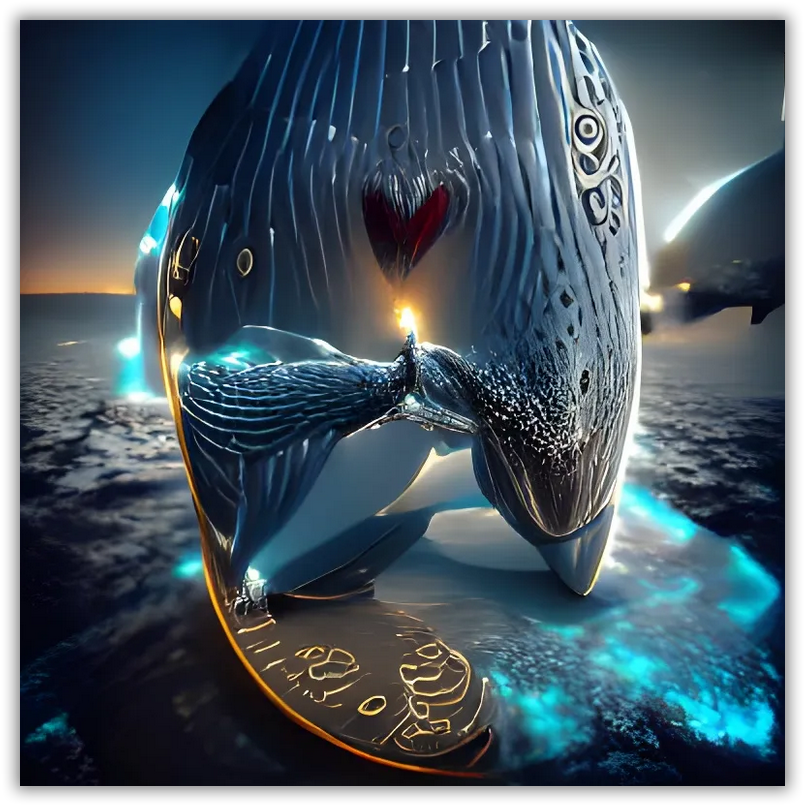nft__Aria's tweet photo. Designs include whales and coins, and sometimes there is a heart. Whales are a symbol of greatness &amp; power, coins are a symbol of wealth, and hearts are a symbol of love &amp; kindness. No matter how powerful &amp; rich you are, you are nothing unless you know how to love and be kind💖💕 https://t.co/FOWJUKATuE