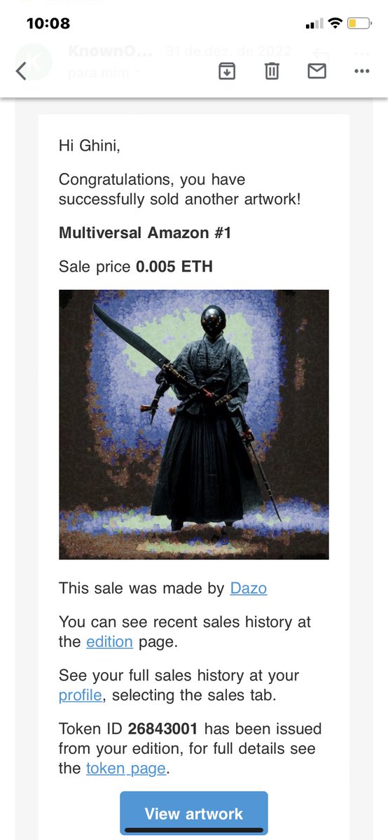 Thank you <a href="/leandrodazo/">Leandro Dazo</a> for the incentive buying my  Multiverse Amazon! Welcome to the <a href="/KnownOrigin_io/">KnownOrigin.io</a> family 🥂 happy new year!!