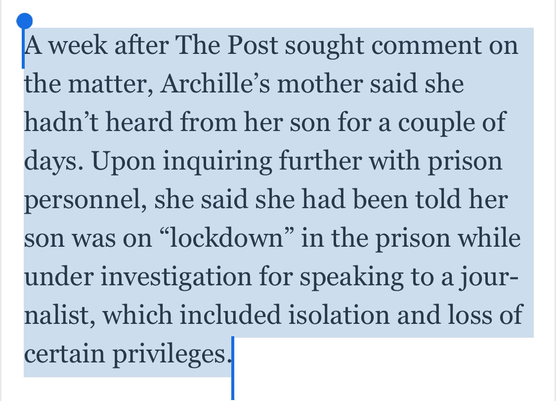 Louisiana prison inmate working at the state Capitol for no pay tells a Washington Post reporter he’s been called a “slave” and is then placed on lockdown by prison officials for talking to a reporter.
washingtonpost.com/nation/2023/01…