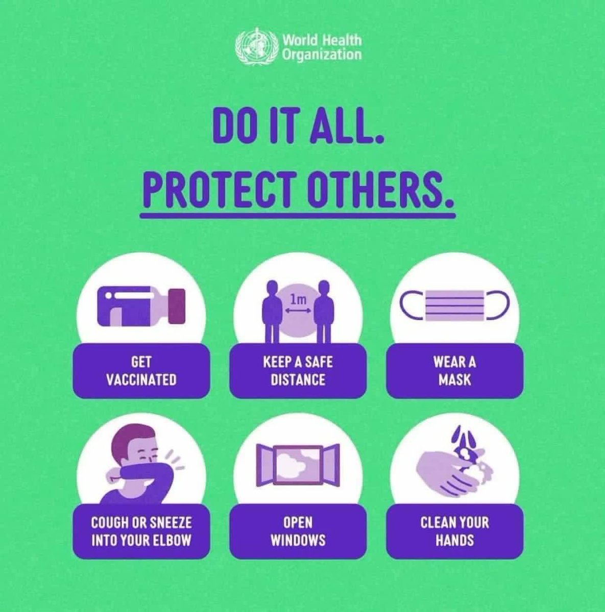 WHO_Zimbabwe's tweet photo. As we meet with friends &amp; family, remember to #DoItAll to #StopTheSpread of #COVID19. 

✅ #MaskUpWell
✅ Wash/clean hands frequently
✅ Maintain a safe distance
✅ Stay in ventilated places
✅ Avoid crowded places
✅ Get vaccinated 
✅ Cough/sneeze into your elbow

#NewYear https://t.co/TWMM6Comd9