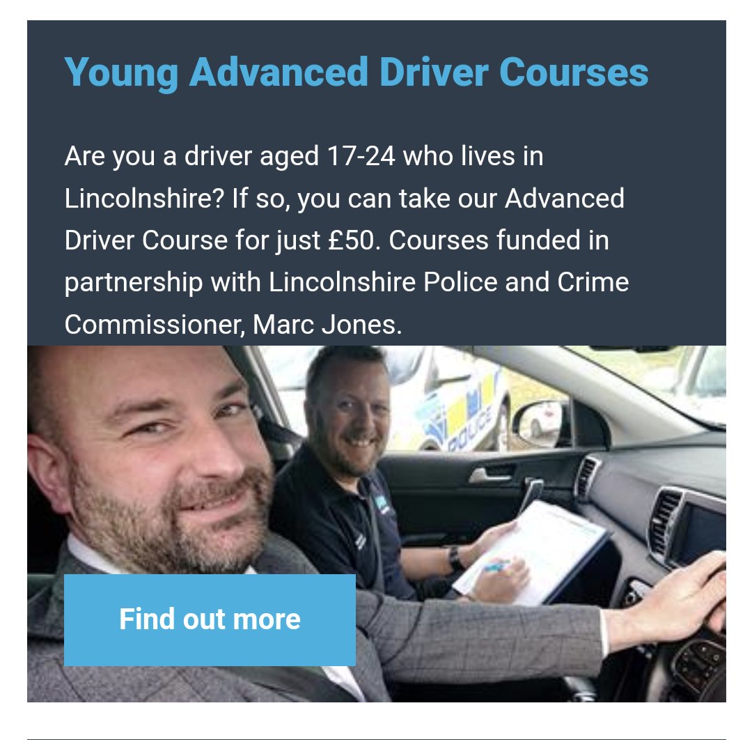In 2019, IAM Lincolnshire and the @MarcJonesLincs joined together to provide 100 funded Advanced Driver Courses drivers aged under 25.

Following this success, a further 50 places are now available for just £50 (course RRP £175)! 

Please apply here; iamroadsmart.com/groups/lincoln…