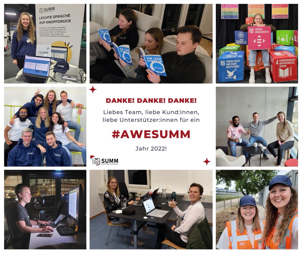 Schon 25.000 Texte verständlich gemacht - das war 2022, und jetzt sollen es noch viele mehr werden! In diesem Sinne: Frohes neues Jahr von Team SUMM! 🎉 Wir starten motiviert in 2023, um unsere Mission einer verständlichen Welt für alle tatkräftig weiter zu verfolgen! 💙🐝