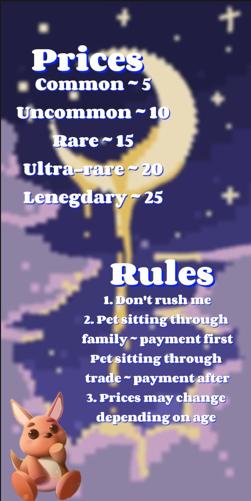 annoying_ashv's tweet image. Pet sitting adopt me pets

💳] Taking robux and/or pets
🌟] Prices are negotiable 

#️⃣] Tags:
#adoptmepetsitting #adoptmepetaging #adoptmeaging #adoptmetrading #adoptme #adoptmetradings #adoptmetrades  #adoptmepetsit #adoptme