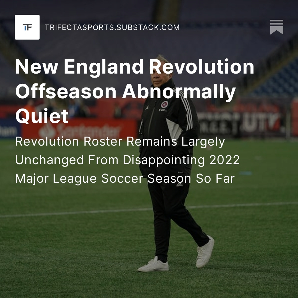 TrifectaRI's tweet photo. New England Revolution offseason has been abnormally quiet with just over a week before #NERevs players report to preseason. #MLS 

https://t.co/QiC4CSklBD https://t.co/V3dorAl9RO