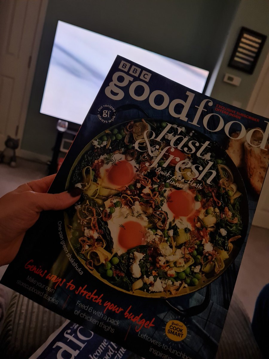 Can't think of anything better than this right now. A new magazine full of yummy recipes and a cup of tea! 🥰 <a href="/bbcgoodfood/">Good Food</a> #relax