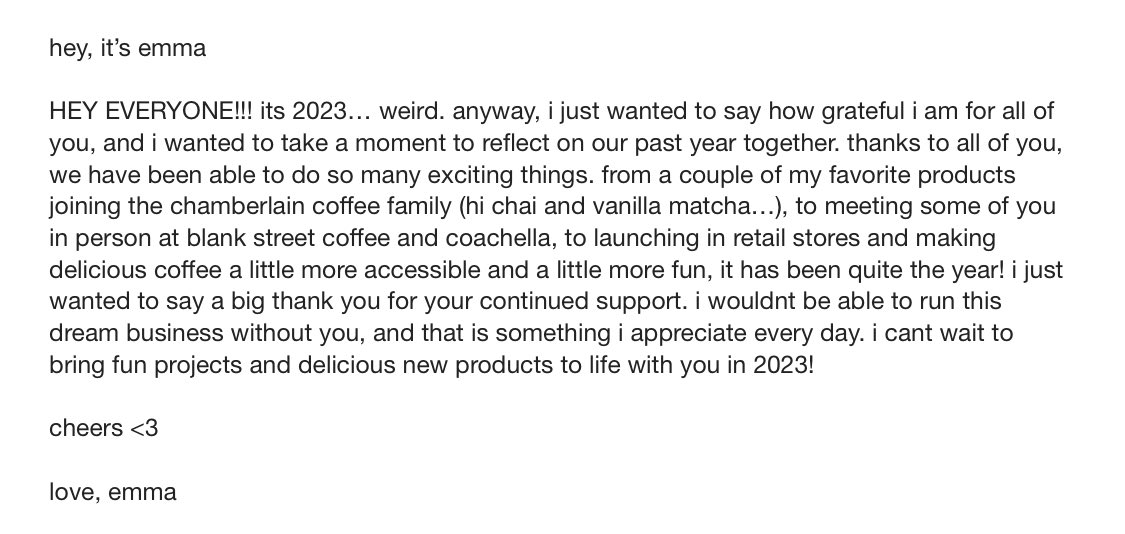 emma chamberlains message to everyone!!