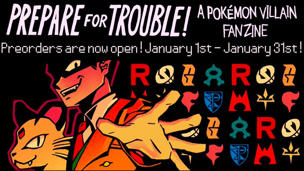 pokevillainzine's tweet photo. THE TIME HAS COME! Preorders for the Pokemon Villain Zine are officially open! From now until January 31st, snag your copy while you can!
Order here: https://t.co/jmDQKSmjtS https://t.co/Ys0lwSu4Du