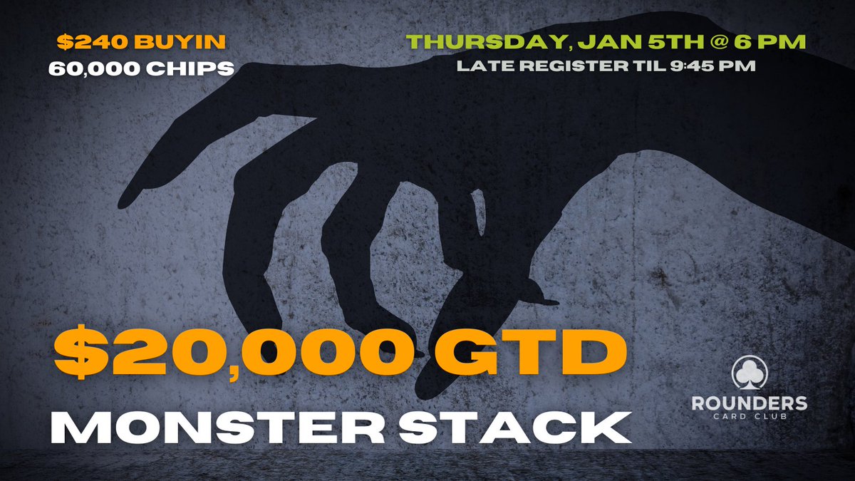 Rounders Card Club on Twitter: "The MONSTER IS BACK!!! &#xd83d&#xde08 This coming 