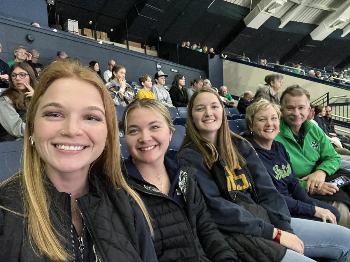 MaryKayYonker's tweet photo. What a perfect way to ring in 2023—a Notre Dame women’s basketball game with my favorite people!  #GoIrish https://t.co/SbWSXSdn0Y