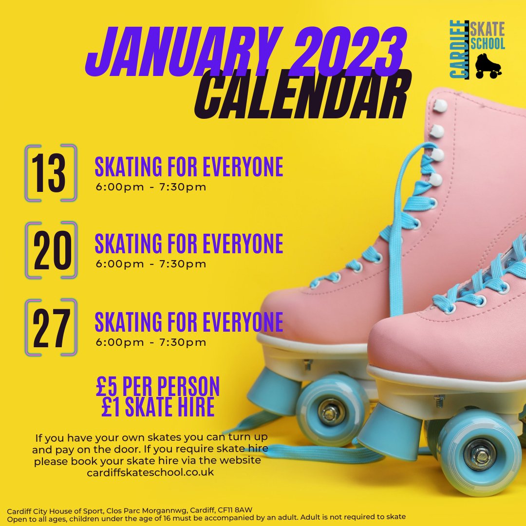 cdfskateschool's tweet photo. Happy New Year!! 
Here is our January Calendar. We can't wait to skate with you. 

#rollerskating #getrollerskating #cdfskateschool #cardiffskateschool #rollerink #january #happynewyear #skating #familyskating #familyskate https://t.co/Lr1CZcvGCm