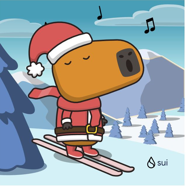 JooneyWay's tweet photo. Vi : Does my name sound attractive, really today is a happy day🎁 I just unboxed my Sui Holiday Capy! ❄️ 
Create your own Capy here:  https://t.co/16dya1geEB #CapyHolidays https://t.co/A4U72GzDPl