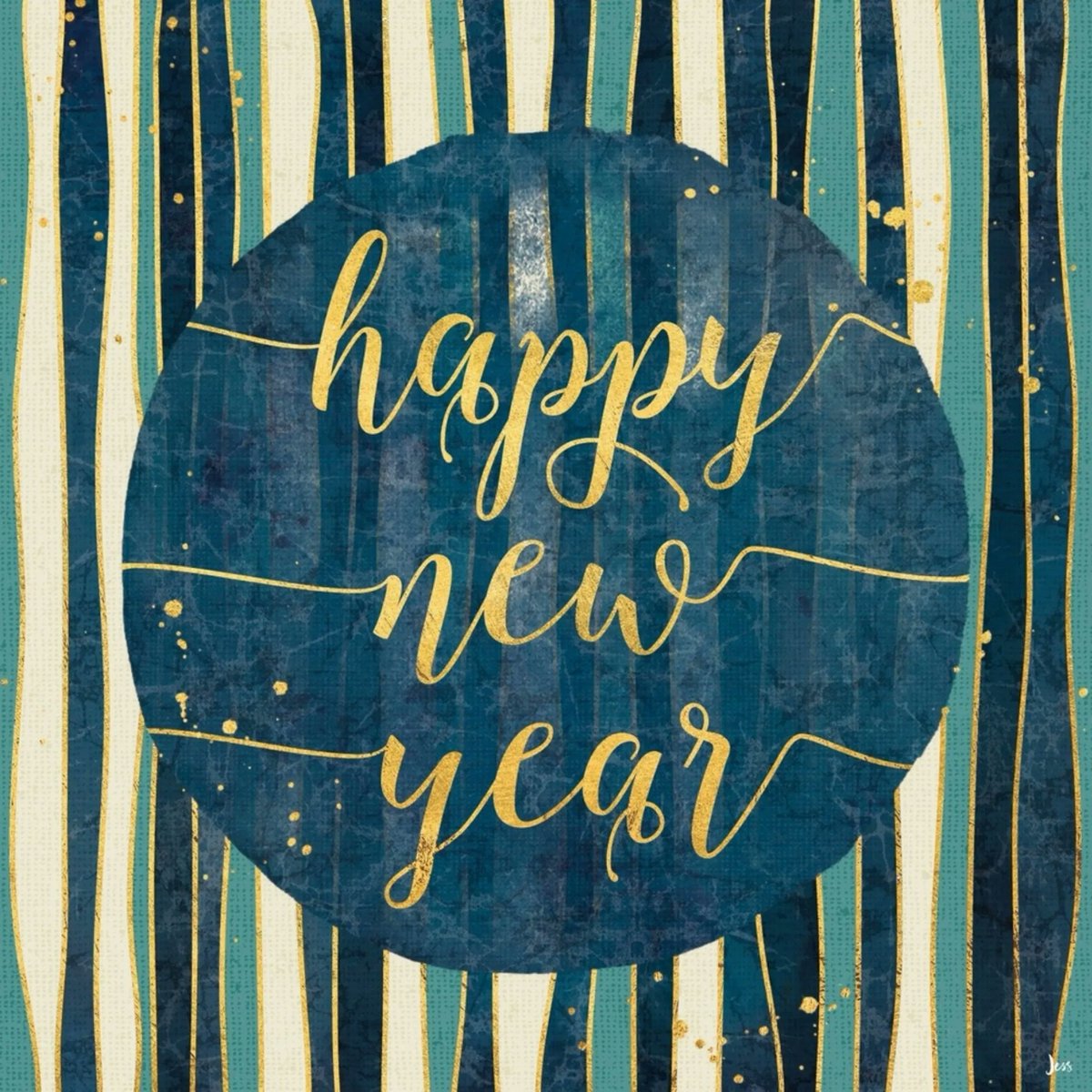 Cheers to health, happiness, and prosperity in 2023!  

Featuring:  Coastal Lace Happy New Year Stripes Round by Jess Aiken
