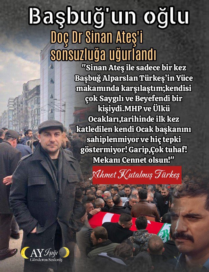 Başbuğ'un oğlu dan vefa örneği
Sinan Ateş'i ÜLKÜDAŞI ile sonsuzluğa uğurlandı #Sinanates