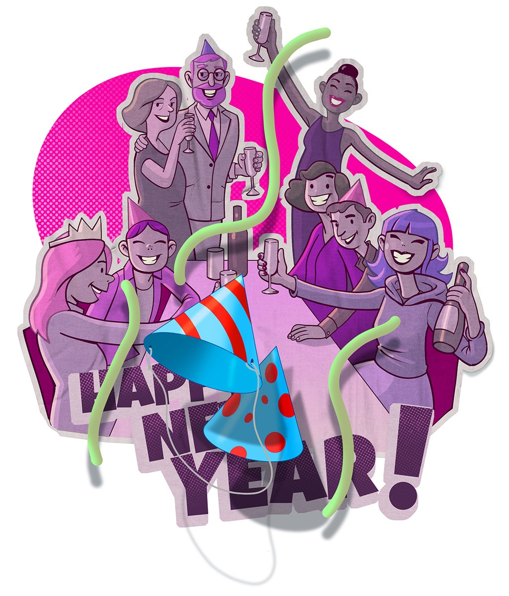 Wishing you a Happy New Year from Artistique! 

Celebratory illustration by Eduardo Rubio Rincón.

Eduardo’s portfolio: artistique-int.com/eduardo-rubio-…

#happynewyear #illustration