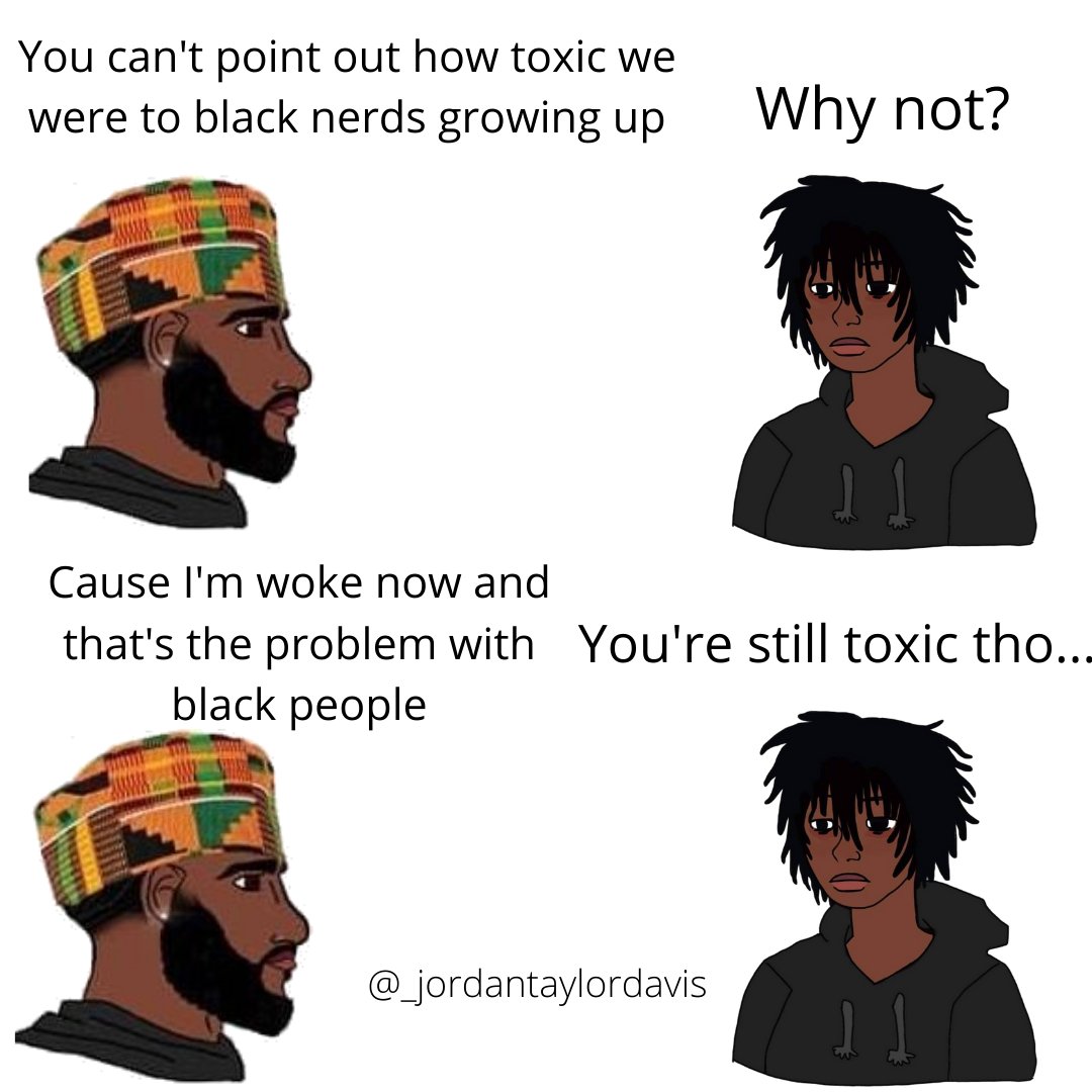 _JordanTaylorD's tweet photo. LoveBlerds  comics for yall 

Will start sharing the plot/story for season one this week.

I cover black nerd topics separately from the fantasy/romance/comedy series I'm creating

#blerd #loveblerds https://t.co/NyUiY0XFuG