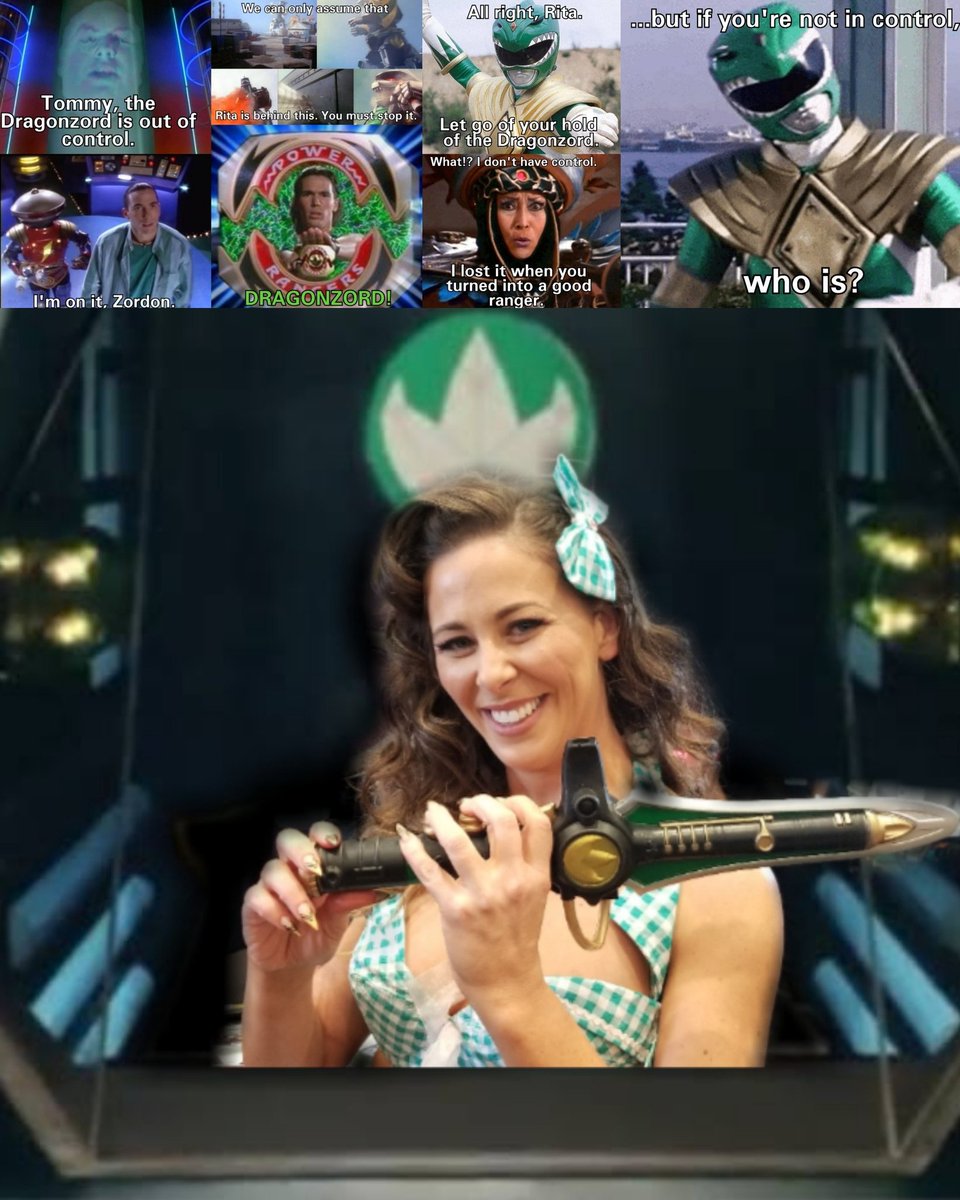 Ecto_ChiGuy's tweet photo. @CherieDeVille congratulations on #MILFoftheYear but don't party too hard that you'll highjack the Dragonzord. Tommy needs that to save Angel Grove. 😉💚 https://t.co/taJjgV82FQ