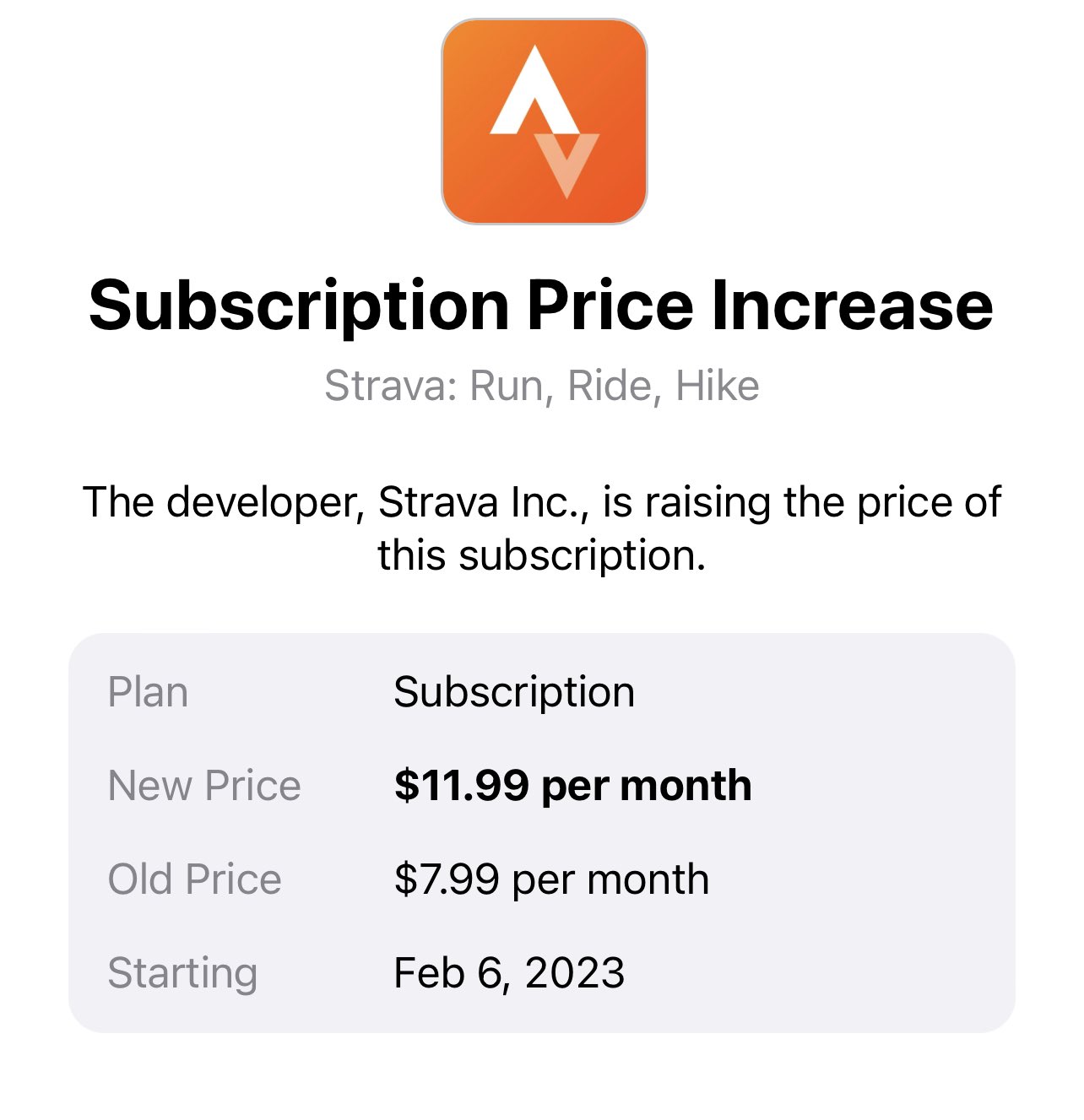 JP O'Sullivan on Twitter "Strava what’s up with the 50 price