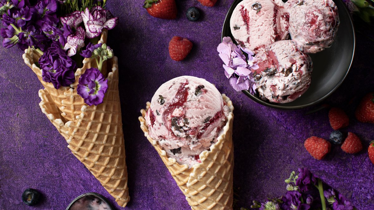 Oberweis's tweet photo. Our newest small-batch flavor is here...Wildberry Chocolate Chunk! 🍓 🍫 🍨 
Take a bite of this berry delicious ice cream today. Available in our dairy stores or order online for fast delivery! #oberweisnewflavor #oberweissmallbatch #smallbatchrelease #wildberrychocolatechunk https://t.co/RvABWQmohE