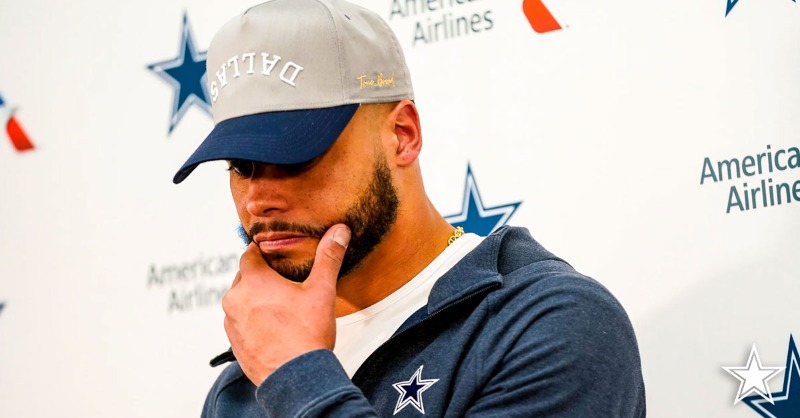 dallascowboys's tweet photo. QB Dak Prescott isn’t shying away from his fault in the interceptions that have burned the Cowboys this season.

After losing to the Commanders, he knows they must stop — effective immediately.

#DALvsWAS | #DallasCowboys