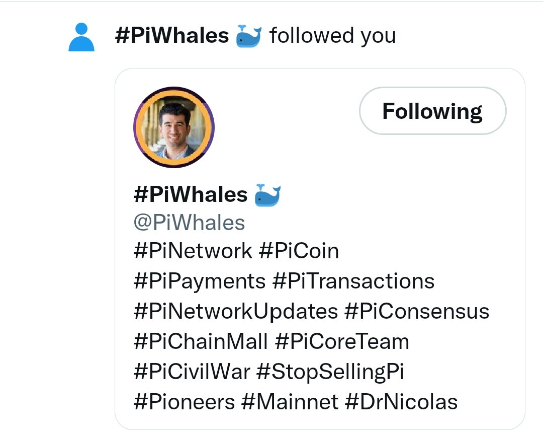 CryptoPublicID's tweet photo. I just have a news for you guys and girls, @PiWhales just followed me, and I am more than happy, to follow him back.

#PiNetwork developed by best developers and support by best community

#PiNetwork 
#Pioneers https://t.co/KhcVmrp3sa